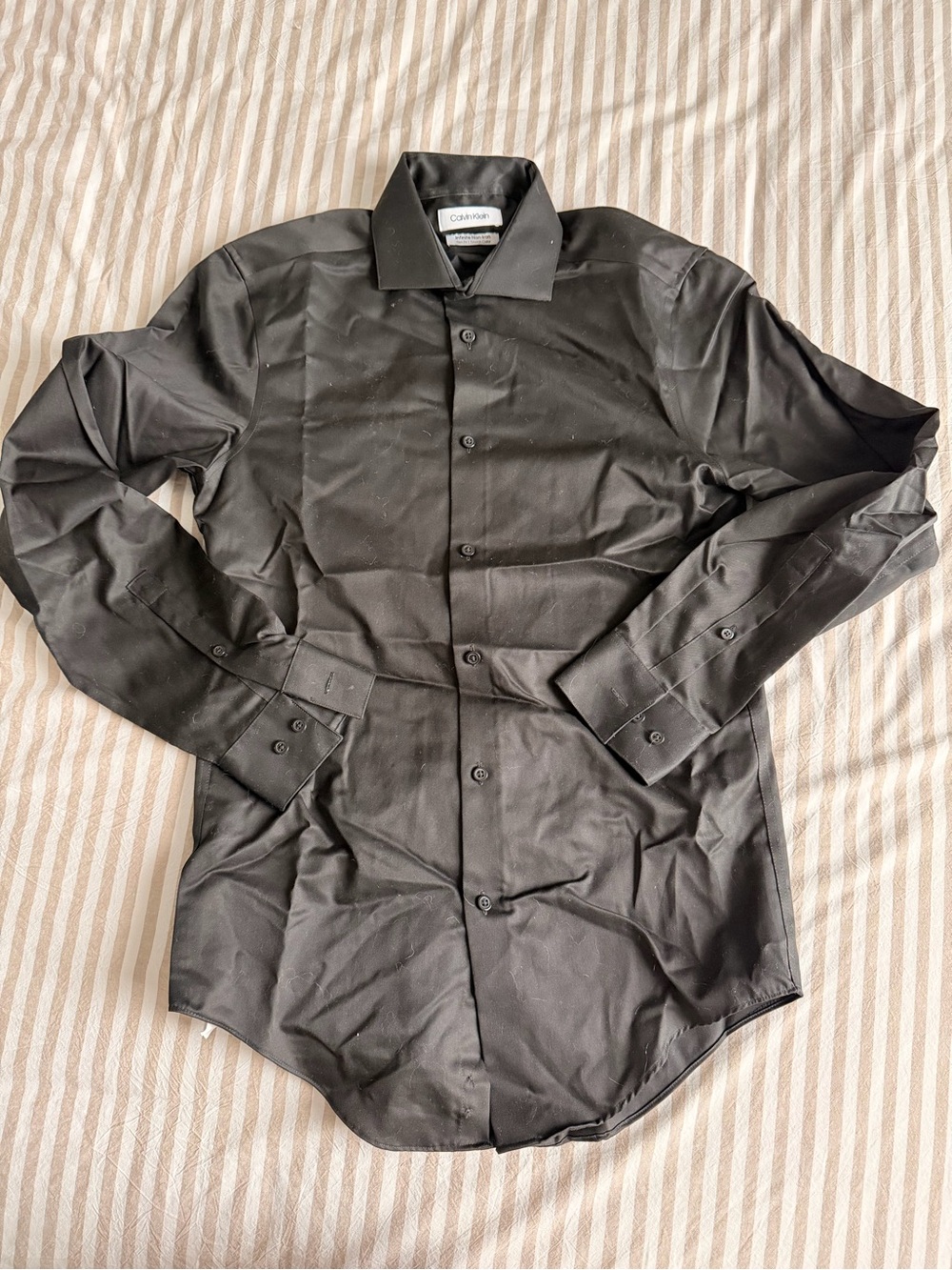 Calvin Klein Men's Black Button-Up Dress Shirt